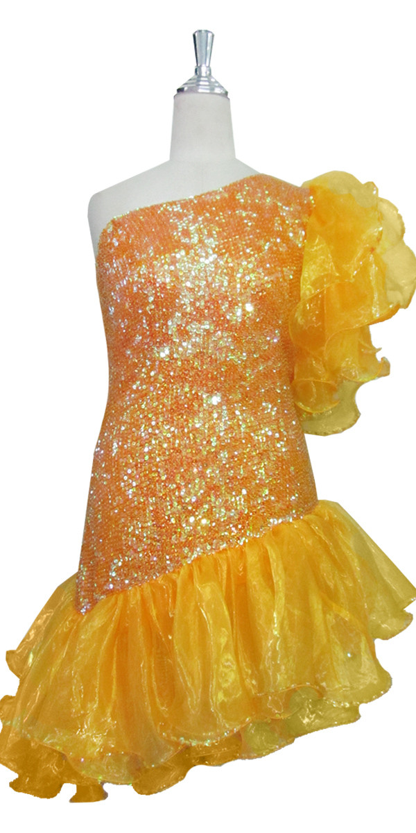 Orange Dress with Ruffles